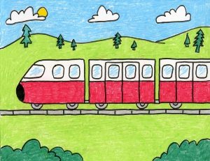 Легкий рисунок поезд
