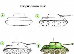 Легкий рисунок танк