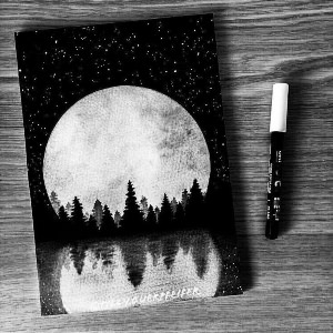 Луна маркерами рисунок