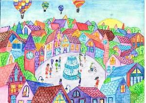 Рисунок детский город