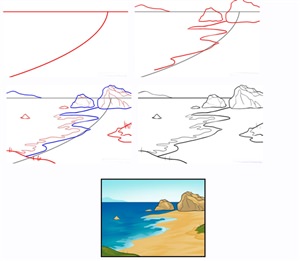 Как нарисовать океан
