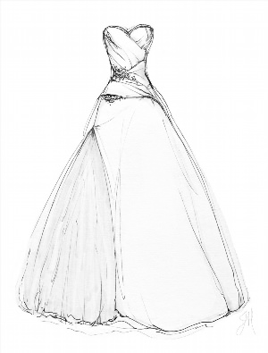 Рисунки карандашом платье