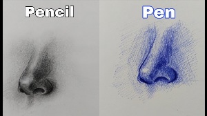 Рисунки нос ручкой