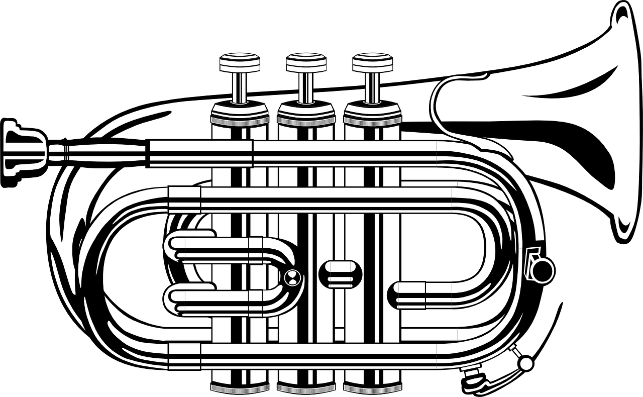Звук музыкальной трубы. Труба инструмент. Музыкальная труба. Музыкальные инструменты раскраска. Труба инструмент вектор.