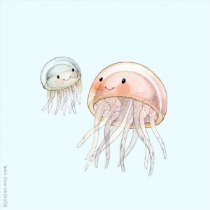 Милая медуза рисунок