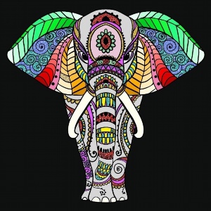 Слон рисунок мандала