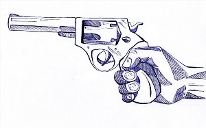 Рисунки ручкой пистолет