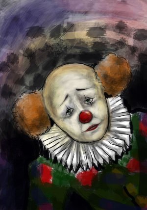 Рисунок грустный клоун
