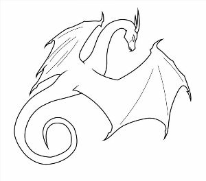 Контурный рисунок дракон
