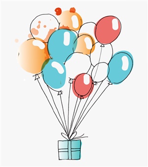 Рисунок шары на день рождения