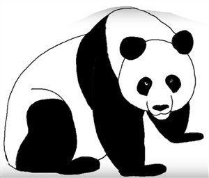 Детский рисунок панда