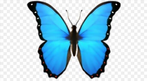 Смайлики синяя бабочка