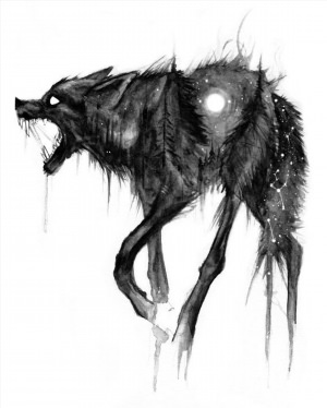 Страшный волк рисунок