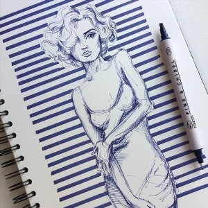 Рисунки женщина ручкой