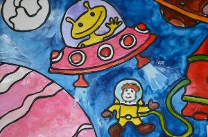 День космонавтики рисунок для ребенка