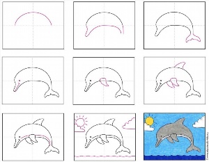 Как нарисовать дельфинчика