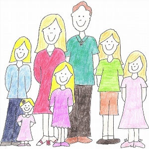 Легкий рисунок моя семья