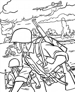 Рисунки раскраски на военную тематику