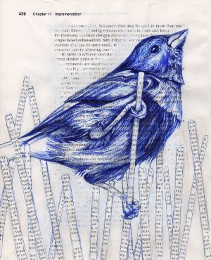 Рисунки ручкой птица