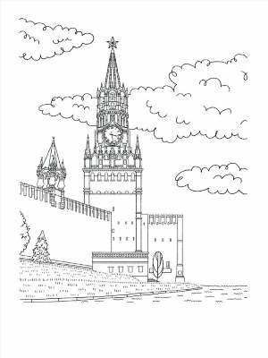 Кремль рисунок карандашом