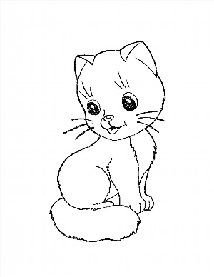 Рисунок котенок раскраска