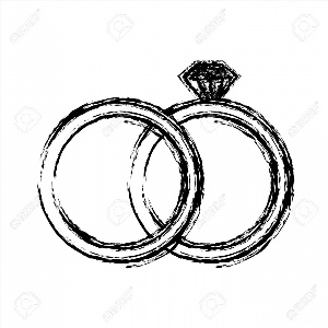 Свадебные кольца контурный рисунок