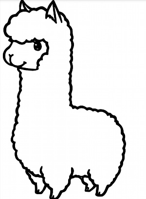 Легкий рисунок лама