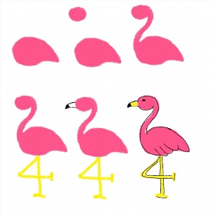 Фламинго рисунок простой