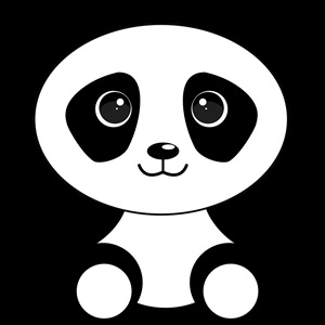 Контурный рисунок панды