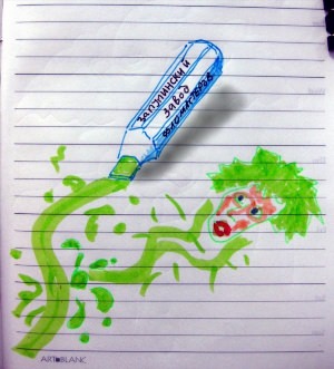 Рисунки зеленой ручкой
