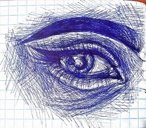 Рисунки обычной синей ручкой