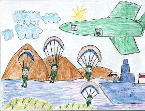 Детский рисунок армия