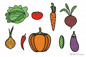 Простой рисунок овощей