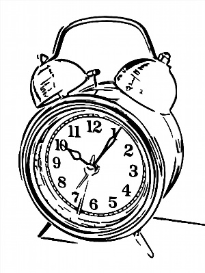 Часы контурный рисунок