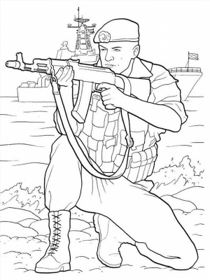 Рисунки раскраски солдату
