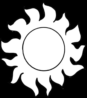 Рисунок контурный солнце