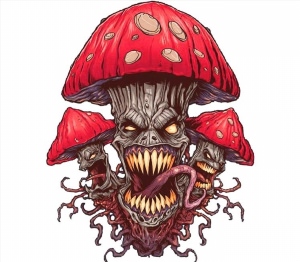 Страшный гриб рисунки