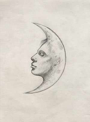 Луна рисунок карандашом