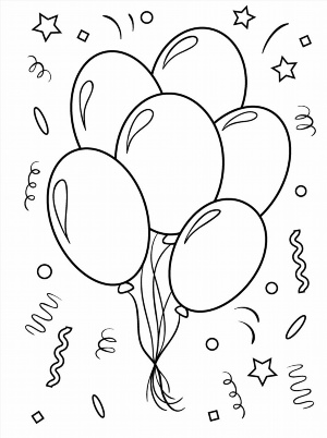 Рисунок шарики воздушные с днем рождения