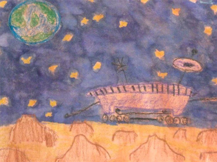 Дом на луне рисунок детский окружающий мир. Луноход рисунок. Луноход детские рисунки. Луноход 1 класс. Модель лунохода для детей.