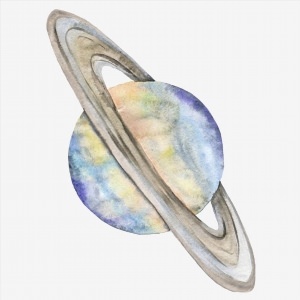 Сатурн рисунок акварелью