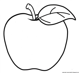 Рисунки раскраски яблоко