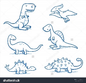 Динозаврик рисунок тату