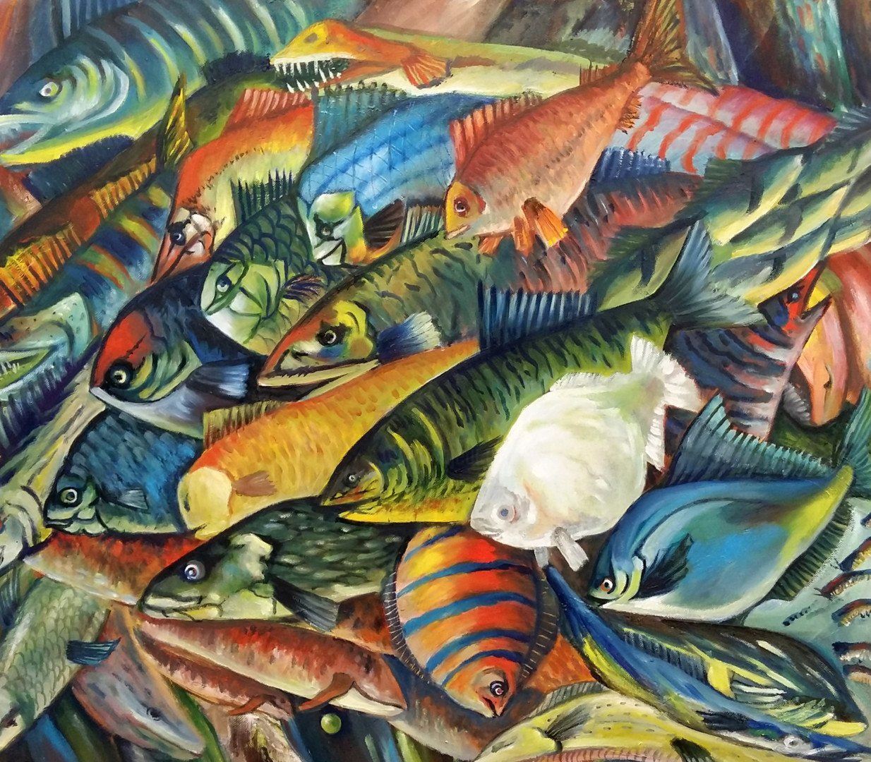 Полотно рыба. Рыбы в абстрактной живописи. Рыбы картины художников. Абстрактная рыба. Морские рыбки в живописи.