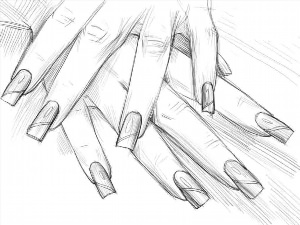 Рисунки карандашом ногти