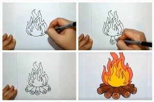 Рисунки огня ручкой