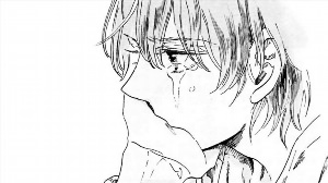 Рисунок аниме парень грустный