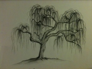 Грустное дерево рисунок карандашом