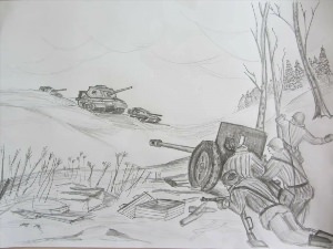 Рисунки карандашом на тему война