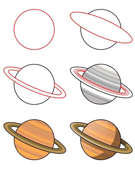 Рисунок легкий планета. Рисование планеты. Поэтапное рисование планет. Планета рисунок. Поэтапное рисование планет для детей.